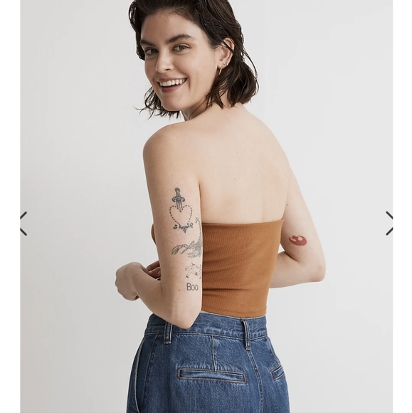 NWT Madewell Crop Tube Top in Sleekhold Brown - Picture 4 of 7